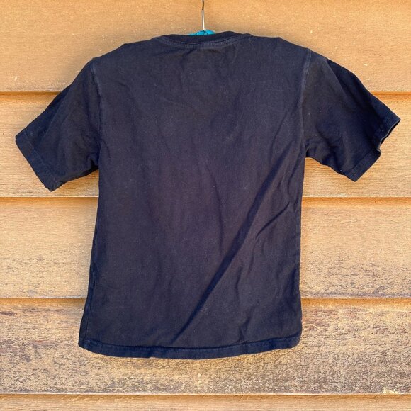 Black Boys M (8) T-Shirt With Neon Green Glow-In-The-Dark Skull Graphic 100% Cot - Picture 3 of 12